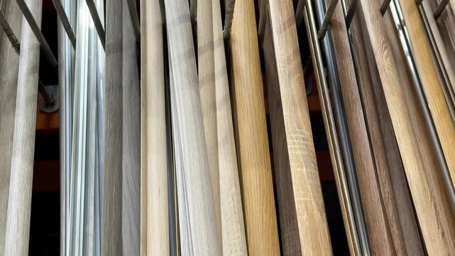 Variety of wood samples arranged for display