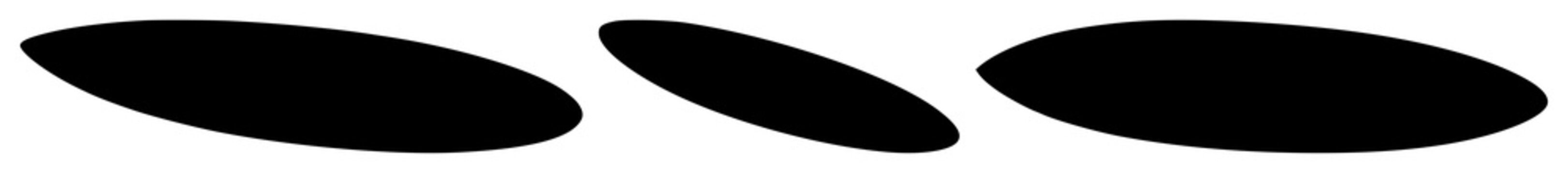 Surfboard set with black silhouette against white background featuring surfboard, outline, monochrome with black and white and minimalist design