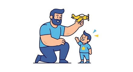 Naklejka premium Vector illustration of a smiling boy character wearing a construction worker uniform and hat while holding a gun