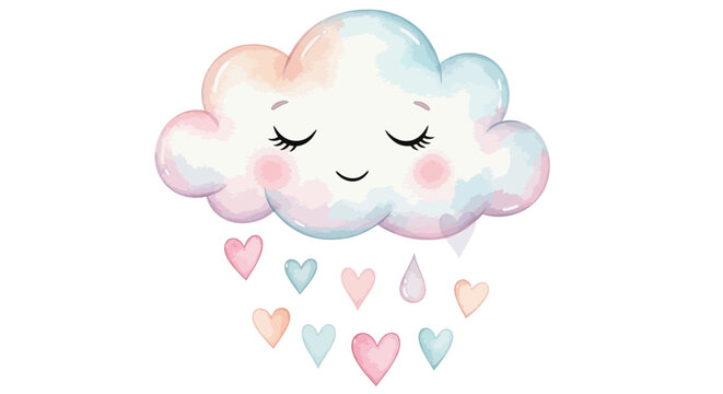 Smiling Cloud with Heart Rain.