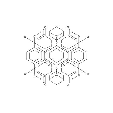 Molecular structure of graphene material.