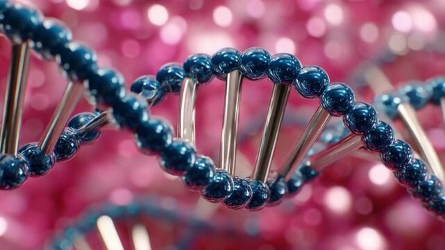 DNA helix: A captivating view of a DNA helix, with its intricate double-helix structure. The image embodies the essence of genetics and life, presented in a visually striking way.