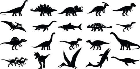 Ultimate Dinosaur Silhouette Mega Set Prehistoric Creatures © MirzaAsmaul