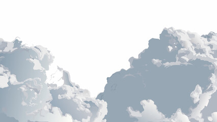 Obraz premium Abstract depiction of fluffy light blue and white clouds against a bright blank sky