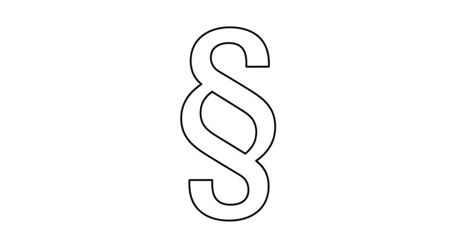Legal paragraph section symbol outline icon for law