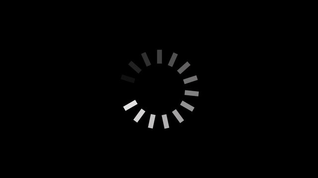 White Loading Spinner on Black Background icon waiting