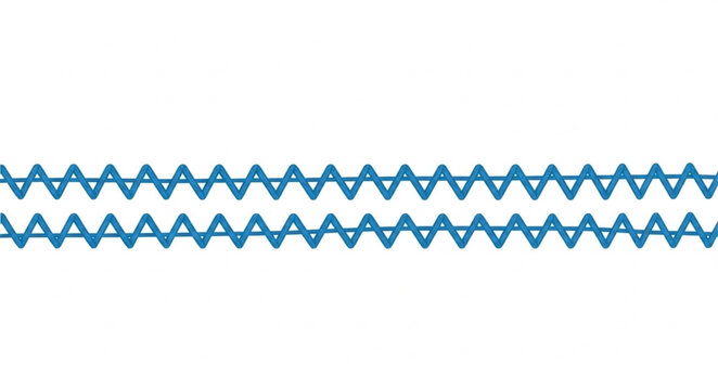 Blue zigzag stitch pattern on white background.