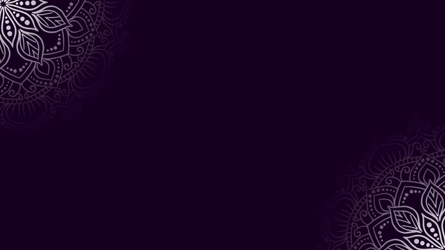 Islamic ornament black background video with arabic style and mandala flower circle animation for ramadan kareem, eid mubarak and islamic background or diwali india