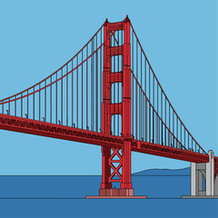 Obraz premium Golden Gate Bridge Iconic Landmark Tower.
