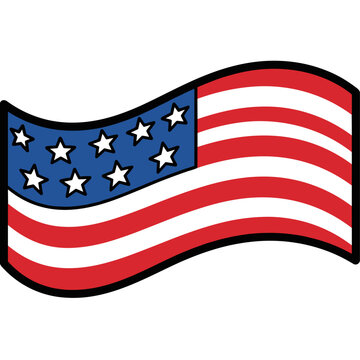 American flag with red and white stripes.