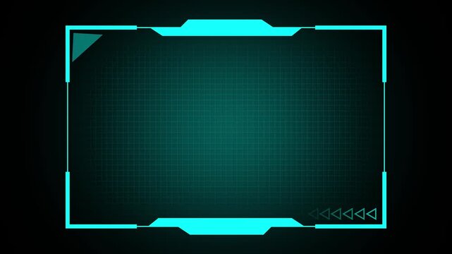 Futuristic digital HUD frame with corner markers and grid background. Futuristic digital HUD frame high tech. Futuristic digital HUD frame cinematic software element.