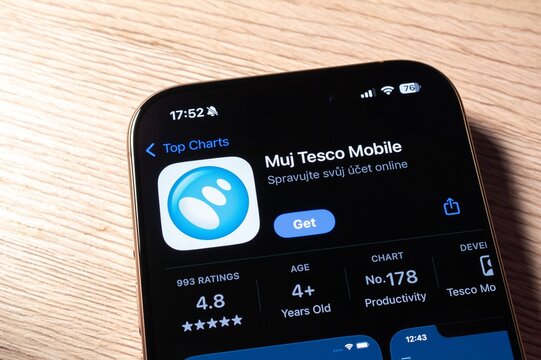 Apple app store with Muj Tesco Mobile mobile application of telecommunication carrier
