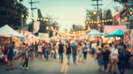 Obraz premium Blurred crowd at a street market