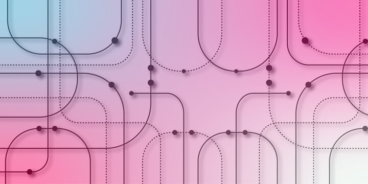 Abstract connect lines and dots circuit, simple technology graphic background. Vector abstract technology background. Modern technology connection lines with circuit diagram and electronic component 