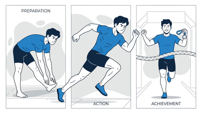 Triptych: Runner's Journey from Preparation and Action to Winning Achi