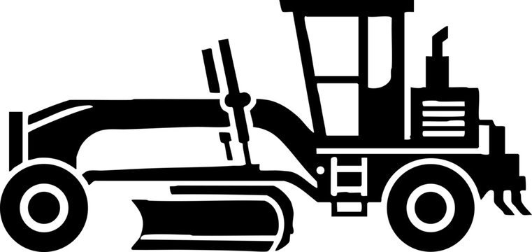 Heavy duty motor grader construction machine silhouette icon