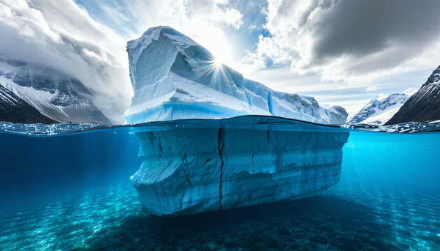 Eisberg mit kristallklarem Wasser