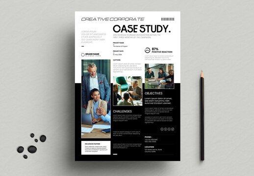 Corporate Case Study Template Business Flyer Modern Professional Layout