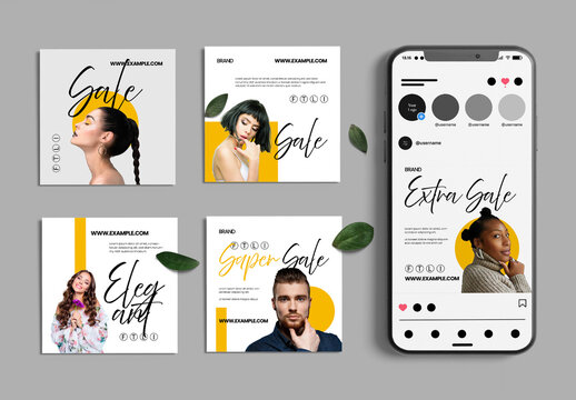 Creative Fashion Social Media Post Template Set