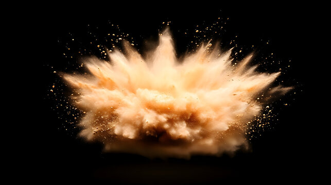 Dust cloud explosion studio setting photography dynamic close-up woody arafat brown powder