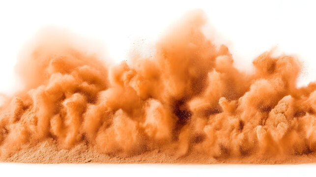 Dust cloud explosion studio setting photography dynamic close-up woody arafat brown powder
