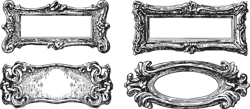 vintage ornate frames set classic decorative borders with intricate floral and baroque designs antique elegant embellishments
