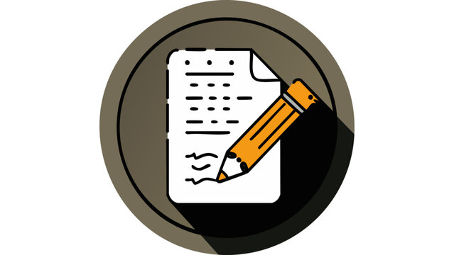 Document with pencil icon representing writing editing note taking and administrative paperwork concept vector
