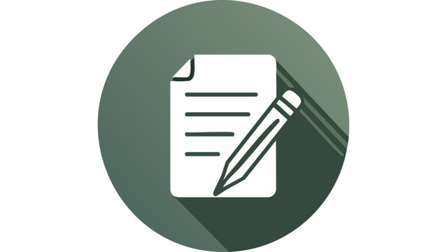 Pencil writing on paper icon representing note taking editing and document creation office task concept vector