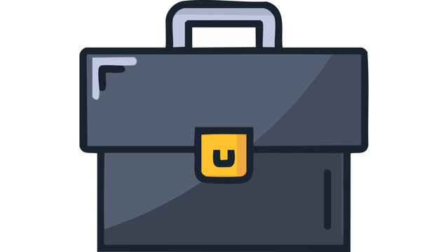 Business briefcase icon representing professional work office career and corporate document storage tool vector
