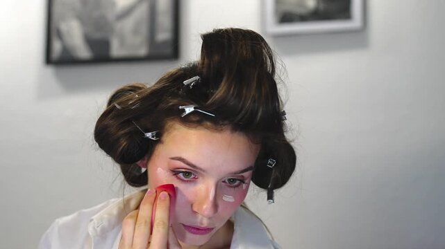 Lifestyle footage highlighting beauty preparation and routine habits