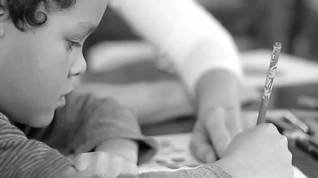 school teacher with child reading a book together at school with people stock footage stock video
