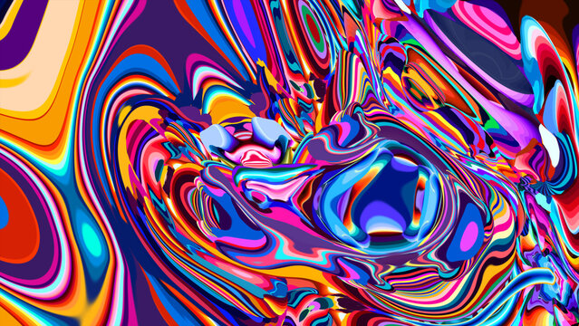 Colorful abstract psychedelic swirl pattern in vibrant hues