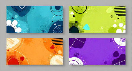 abstract banner, colorful background, modern layout, graphic template, vibrant design, banner set, creative background, column layout, two column design, abstract shapes, digital backdrop, marketing b © mrpixel