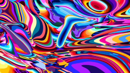 Obraz premium Vibrant Abstract Colorful Swirl Pattern with Dynamic Waves