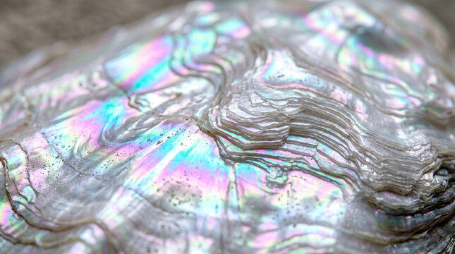 Mother of pearl seashell texture with iridescent colors