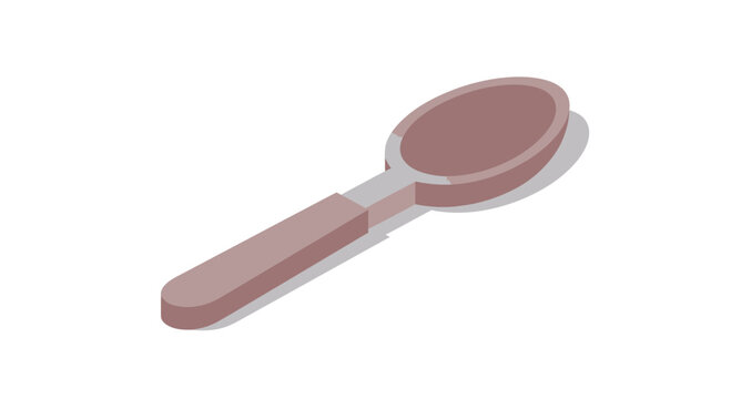Isometric Vector Illustration of a Spoon Isolated on White Background for Kitchen and Dining Design