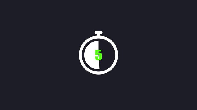 Stopwatch icon with number 7 and green accent on dark background timer time