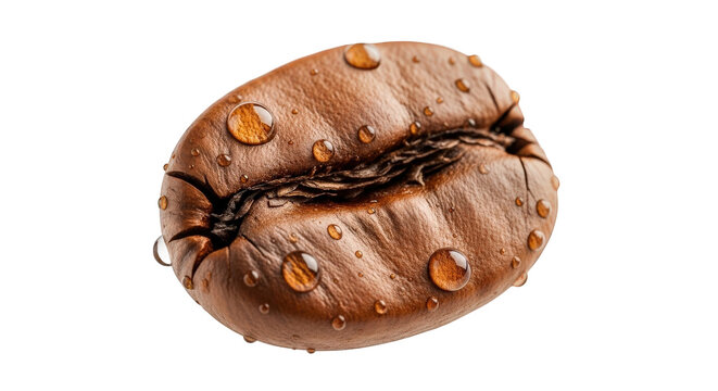 Roasted coffee bean isolated on black background for culinary or coffee related themes