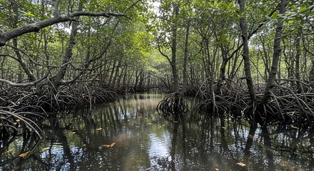 Obraz premium Mangrove forest waterway landscape