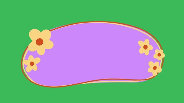 Hand-Drawn Abstract Organic Speech Bubble 2D Animation | Fluid Text Box Shape Overlay on Green Screen