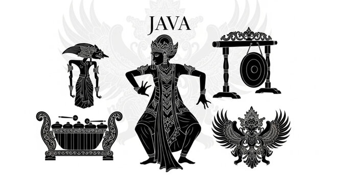 Traditional Javanese Cultural Symbols and Dance.