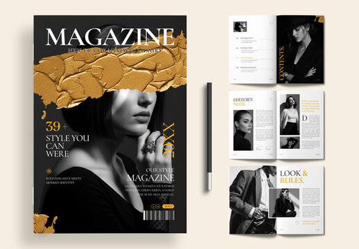 Elegant Fashion Magazine Template with Editorial Design
