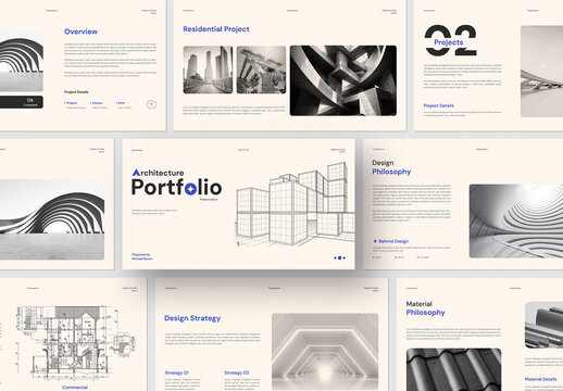 Minimal and Clean Architecture Portfolio Presentation Layout