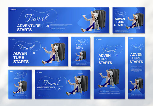 Travel Web Banner Set Template Design