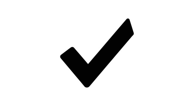 Simple black checkmark icon on a plain white background