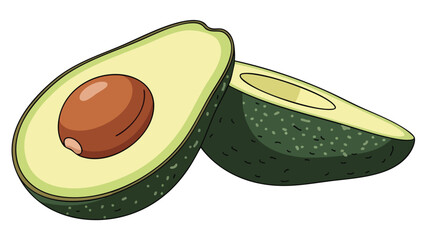 Obraz premium Fresh Avocado Halves Illustration for Food & Health Marketing