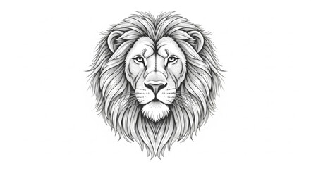 Obraz premium Majestic Lion Head Drawing with Detailed Mane.