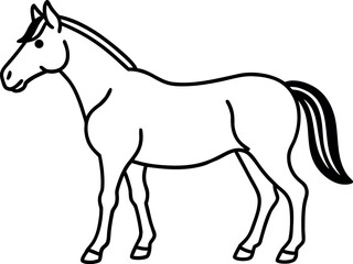 Fototapeta premium horse line art vector, horse outline, horse icon