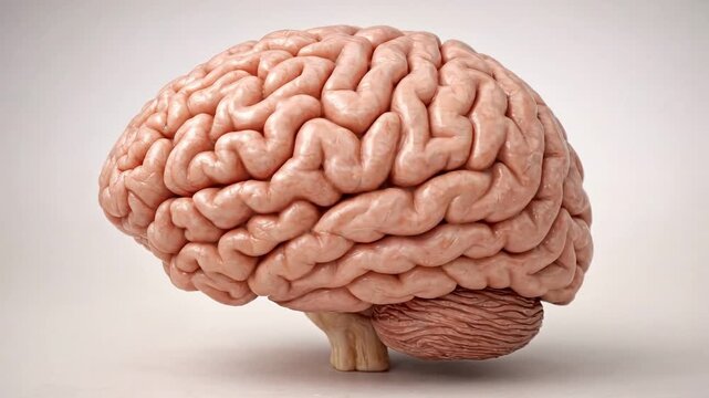 Medical 3d brain anatomy neuroscience organ nervous system cerebrum cerebellum brainstem detailed human cerebral cortex realistic isolated model clean white background for healthcare education concept