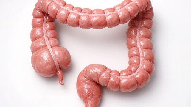 Medical 3d colon intestine anatomy organ digestion gastrointestinal digestive bowel system model illustration detailed human internal organ structure for clinical education and surgical training